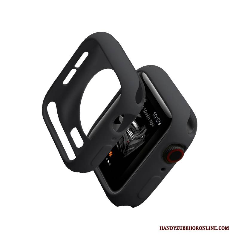 Hülle Apple Watch Series 5 Silikon Schwarz Schlank, Case Apple Watch Series 5 Schutz Trendmarke