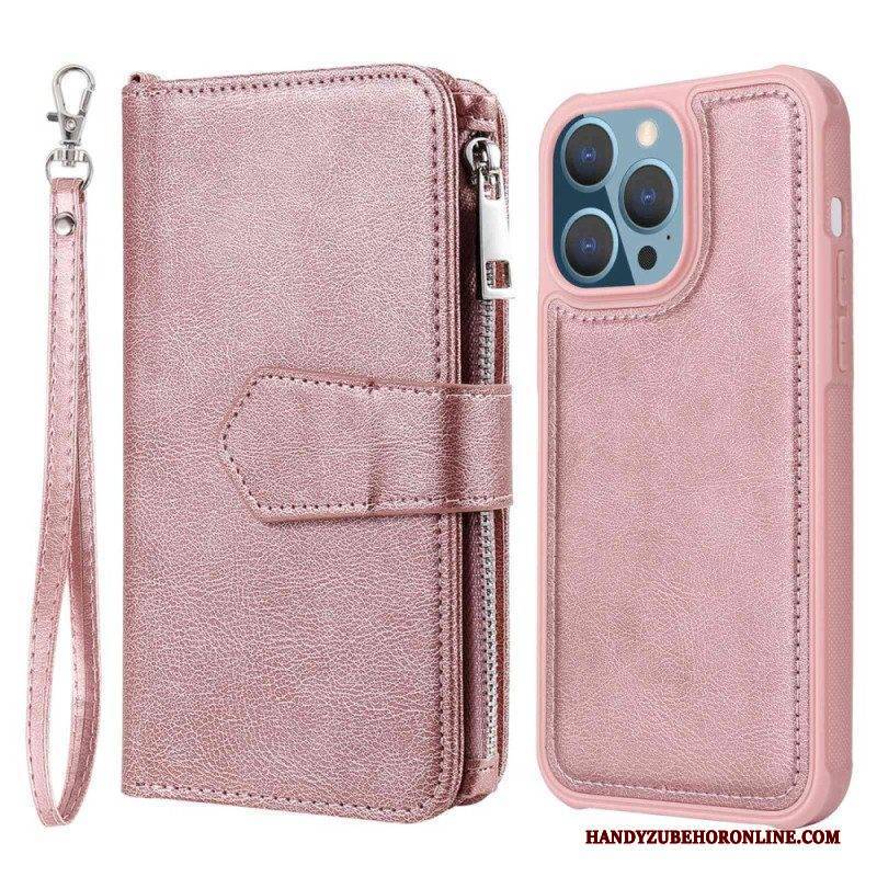 Hülle Flip Case Für iPhone 14 Pro Max Brieftasche Brieftasche Mit Abnehmbarem