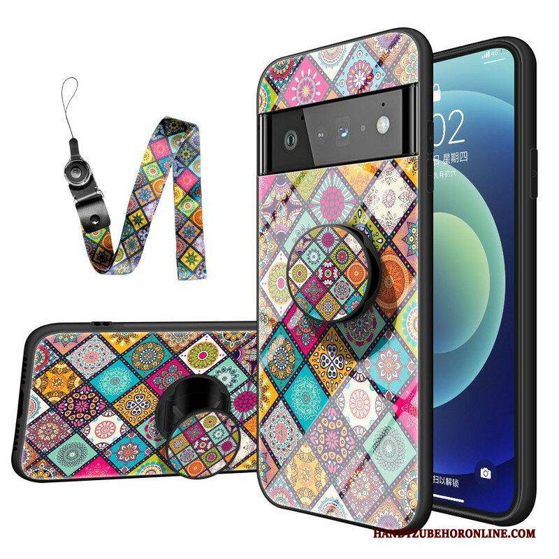 Hülle Für Google Pixel 6 Pro Patchwork-magnethalter