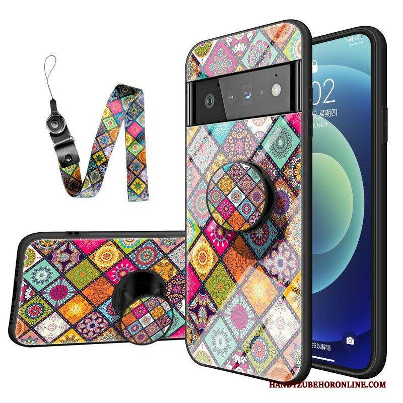 Hülle Für Google Pixel 6 Pro Patchwork-magnethalter