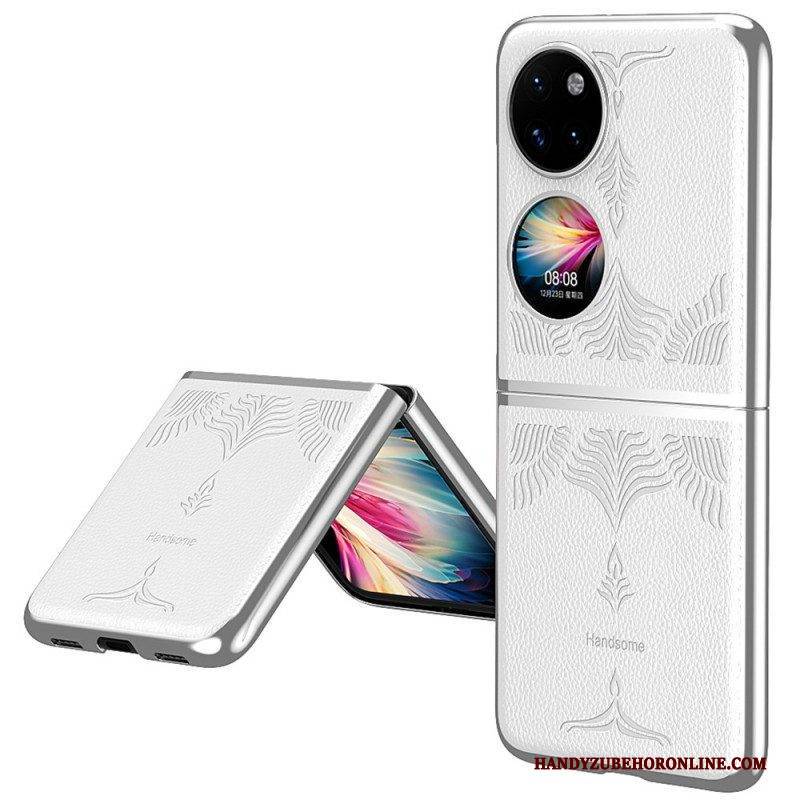 Hülle Für Huawei P50 Pocket Retro-blumen-kunstleder