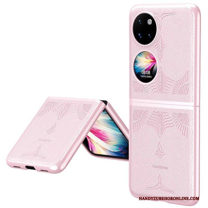 Hülle Für Huawei P50 Pocket Retro-blumen-kunstleder