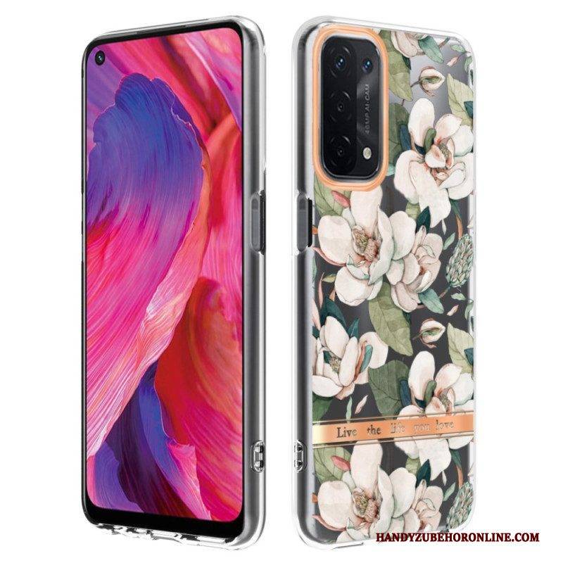 Hülle Für Oppo A54 5G / A74 5G Nahtlose Blumen