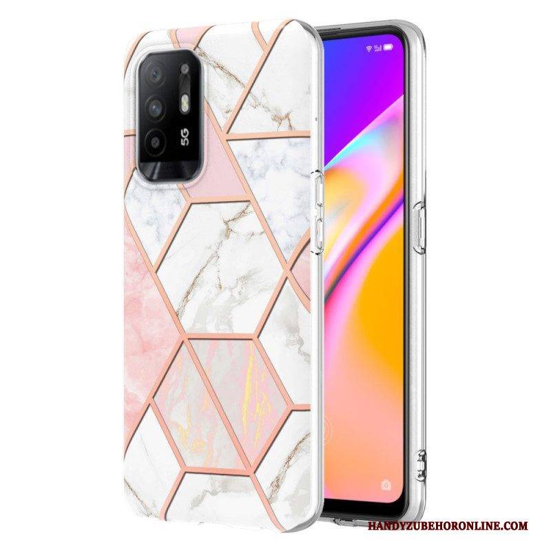 Hülle Für Oppo A94 5G Auffälliger Geometrischer Marmor