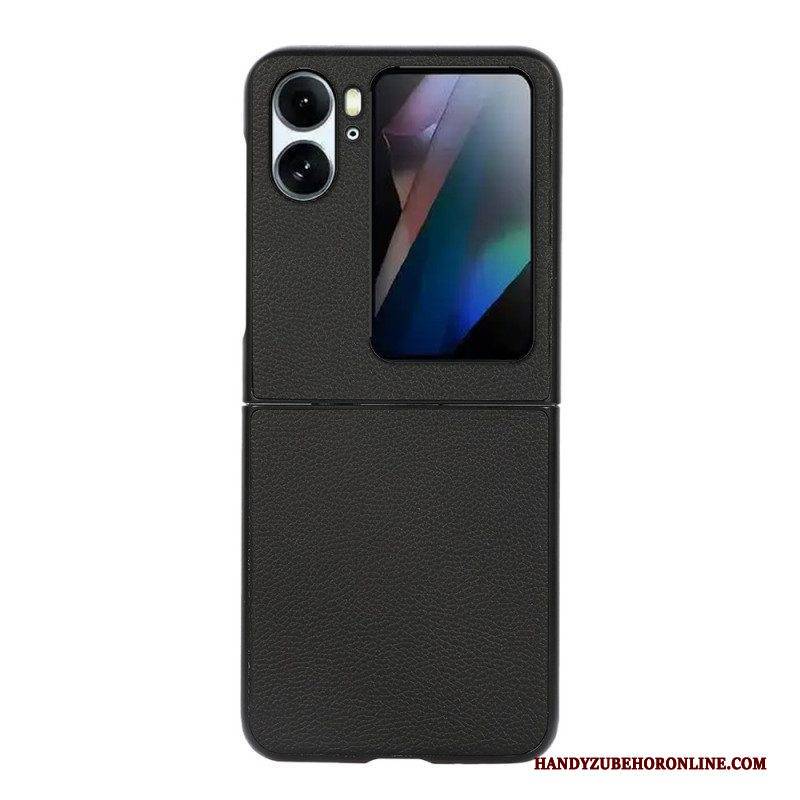 Hülle Für Oppo Find N2 Flip Flip Case Echtes Litschi-leder