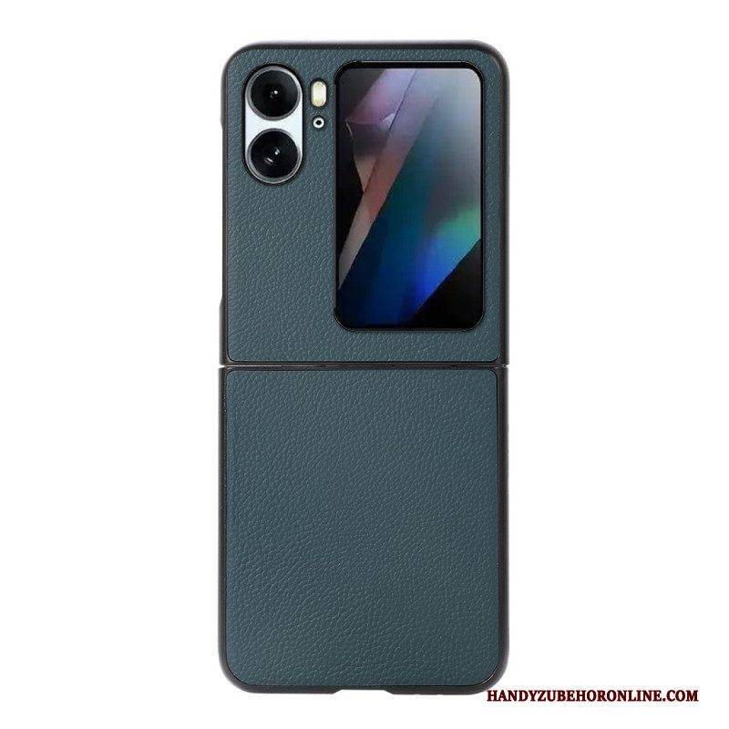 Hülle Für Oppo Find N2 Flip Flip Case Echtes Litschi-leder