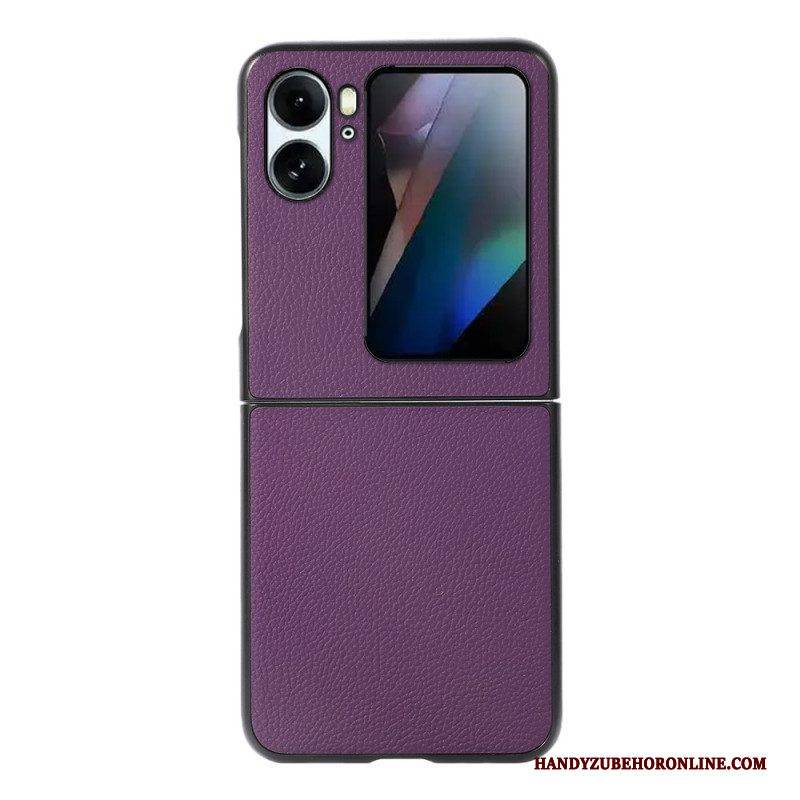 Hülle Für Oppo Find N2 Flip Flip Case Echtes Litschi-leder