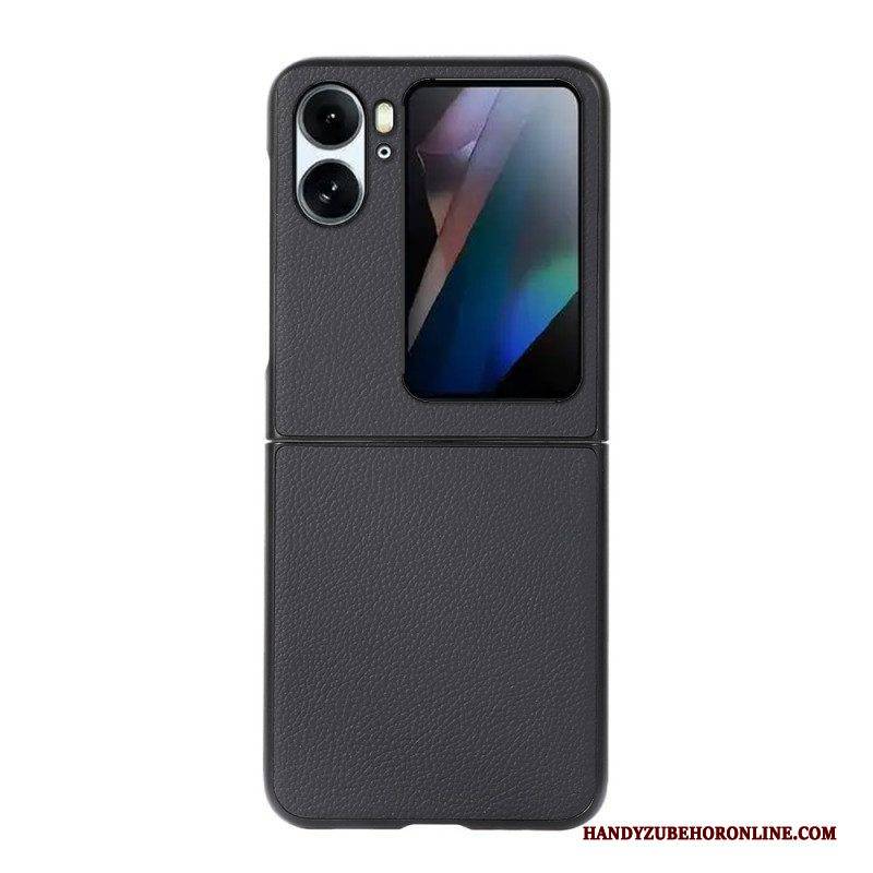 Hülle Für Oppo Find N2 Flip Flip Case Echtes Litschi-leder