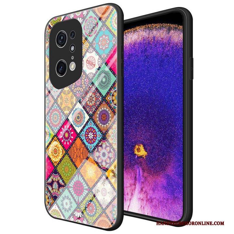 Hülle Für Oppo Find X5 Pro Patchwork-magnethalter