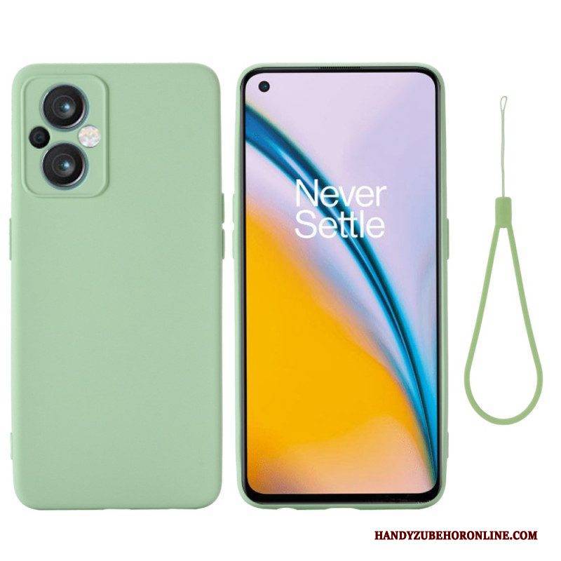 Hülle Für Oppo Reno 8 Lite Mit Kordel Riemchen Aus Flüssigem Silikon