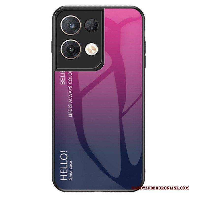 Hülle Für Oppo Reno 8 Pro Gehärtetes Glas Hallo