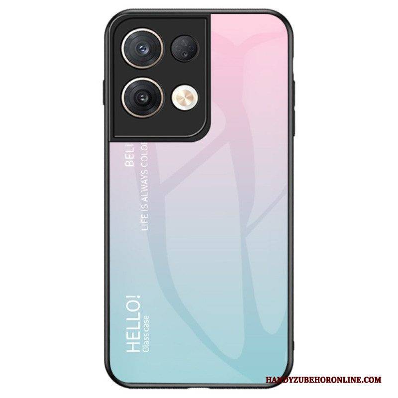 Hülle Für Oppo Reno 8 Pro Gehärtetes Glas Hallo