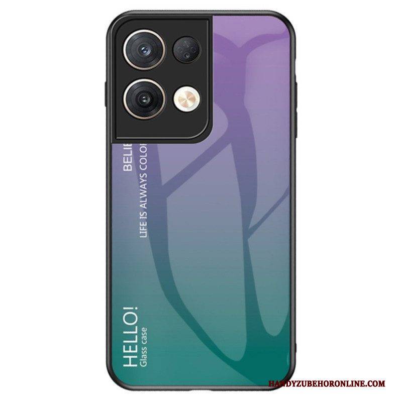 Hülle Für Oppo Reno 8 Pro Gehärtetes Glas Hallo