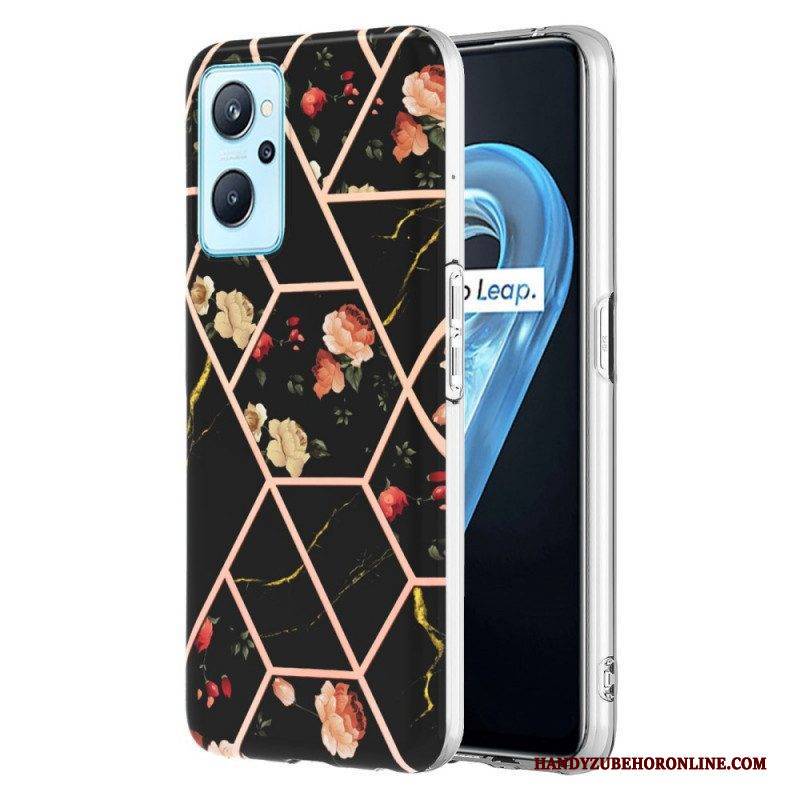 Hülle Für Realme 9i Geometrischer Marmor Und Blumen