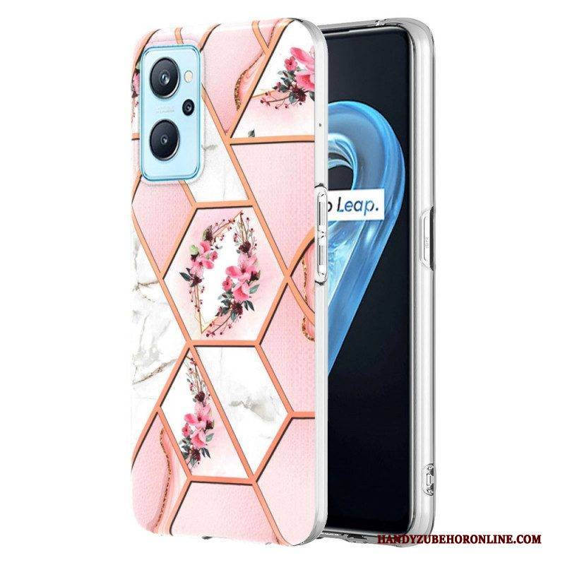 Hülle Für Realme 9i Geometrischer Marmor Und Blumen