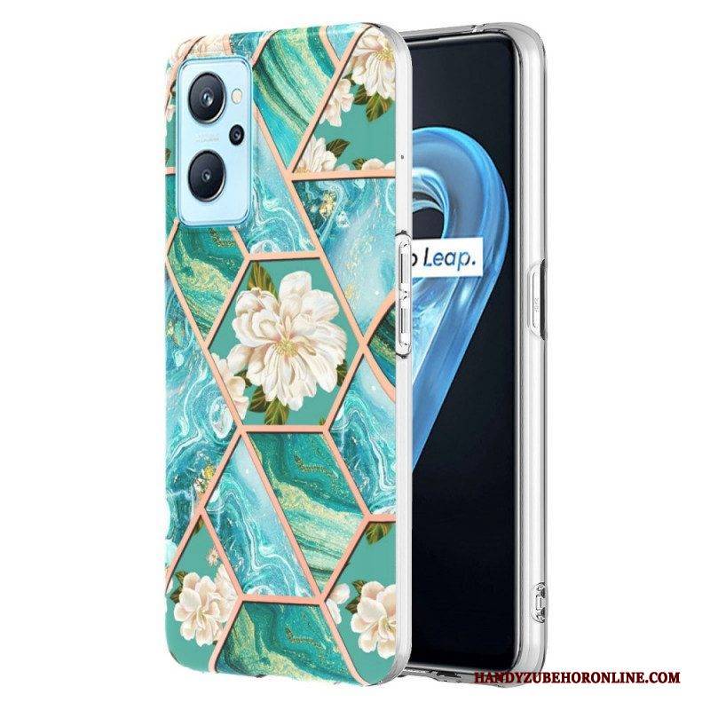 Hülle Für Realme 9i Geometrischer Marmor Und Blumen