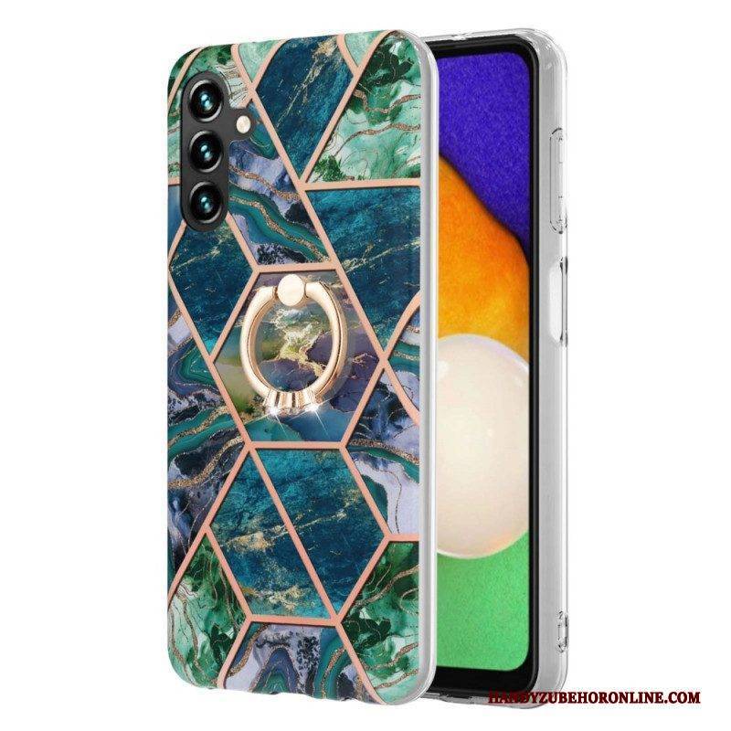 Hülle Für Samsung Galaxy A13 5G / A04s Geometrischer Marmor Mit Ringunterstützung