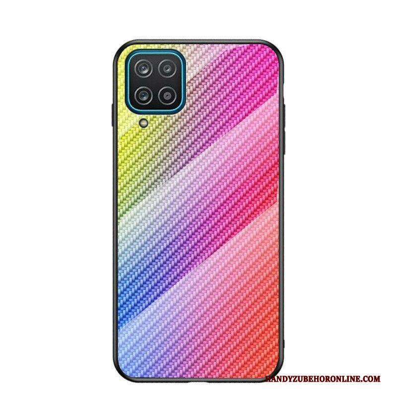 Hülle Für Samsung Galaxy M12 / A12 Gehärtetes Kohlefaserglas