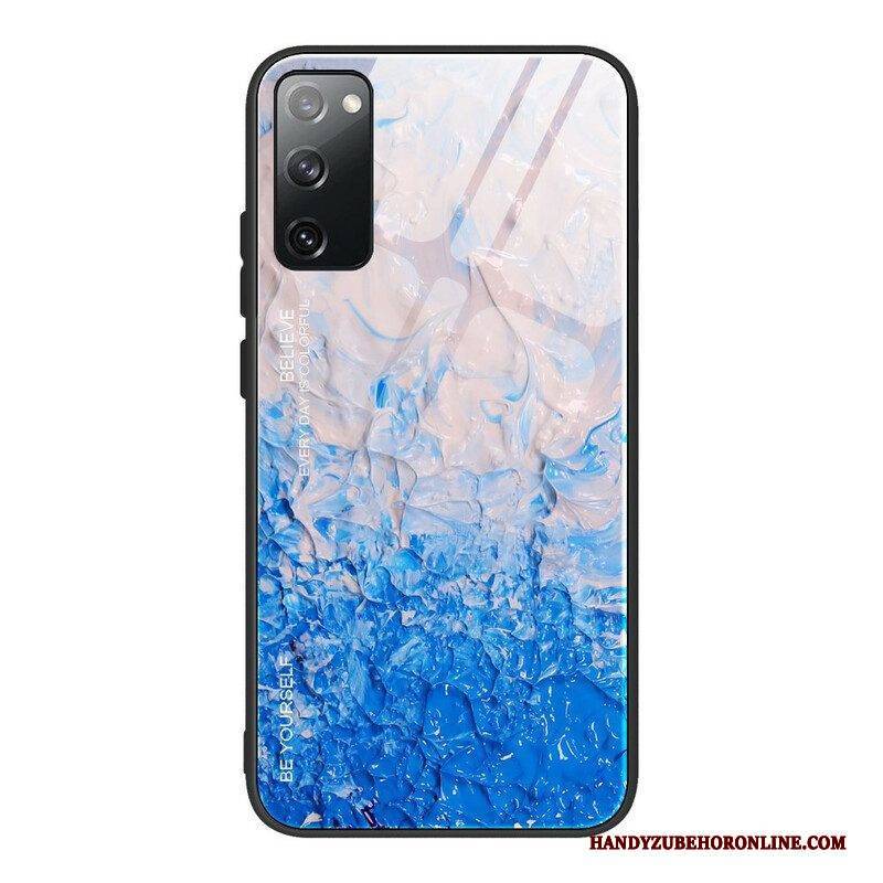 Hülle Für Samsung Galaxy S20 FE Marmorfarben Gehärtetes Glas