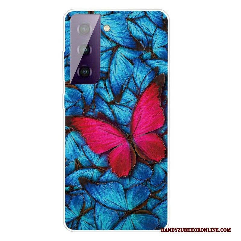 Hülle Für Samsung Galaxy S21 FE Flexible Schmetterlinge