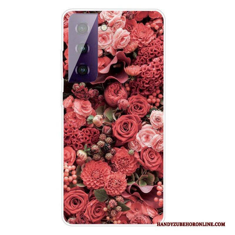 Hülle Für Samsung Galaxy S21 FE Intensive Blumen