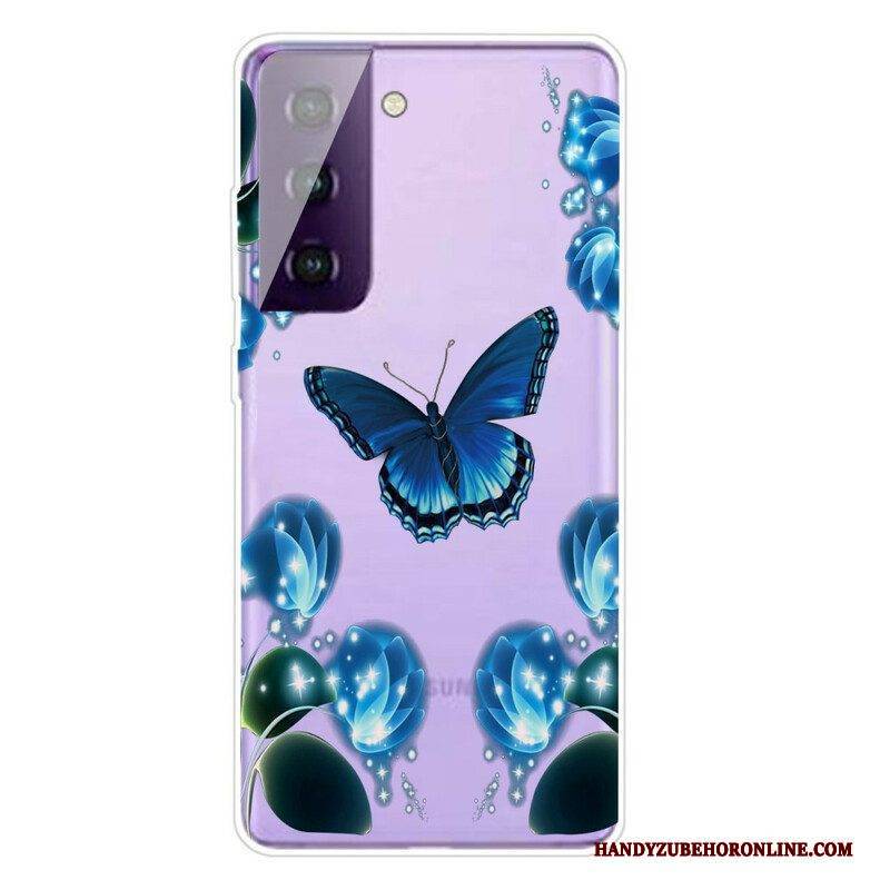 Hülle Für Samsung Galaxy S21 FE Verschiedene Schmetterlinge