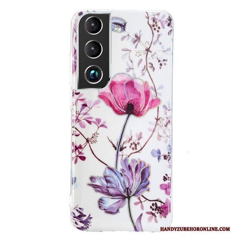 Hülle Für Samsung Galaxy S22 5G Marmorierte Blumen