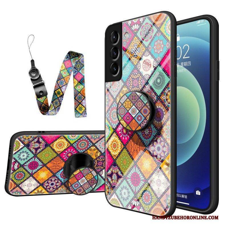 Hülle Für Samsung Galaxy S22 Plus 5G Patchwork-magnethalter