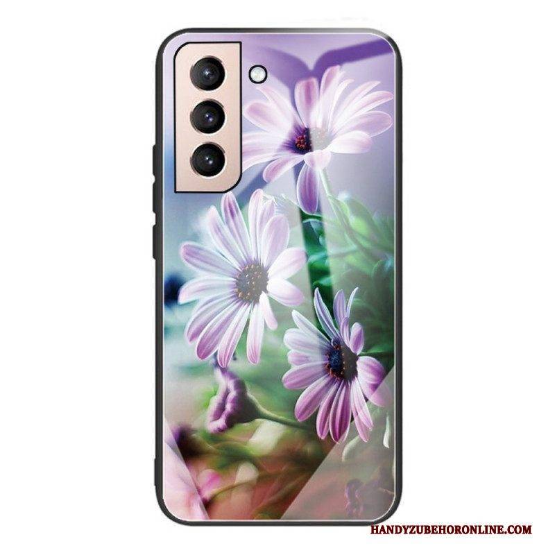 Hülle Für Samsung Galaxy S22 Plus 5G Realistische Blumen Aus Gehärtetem Glas