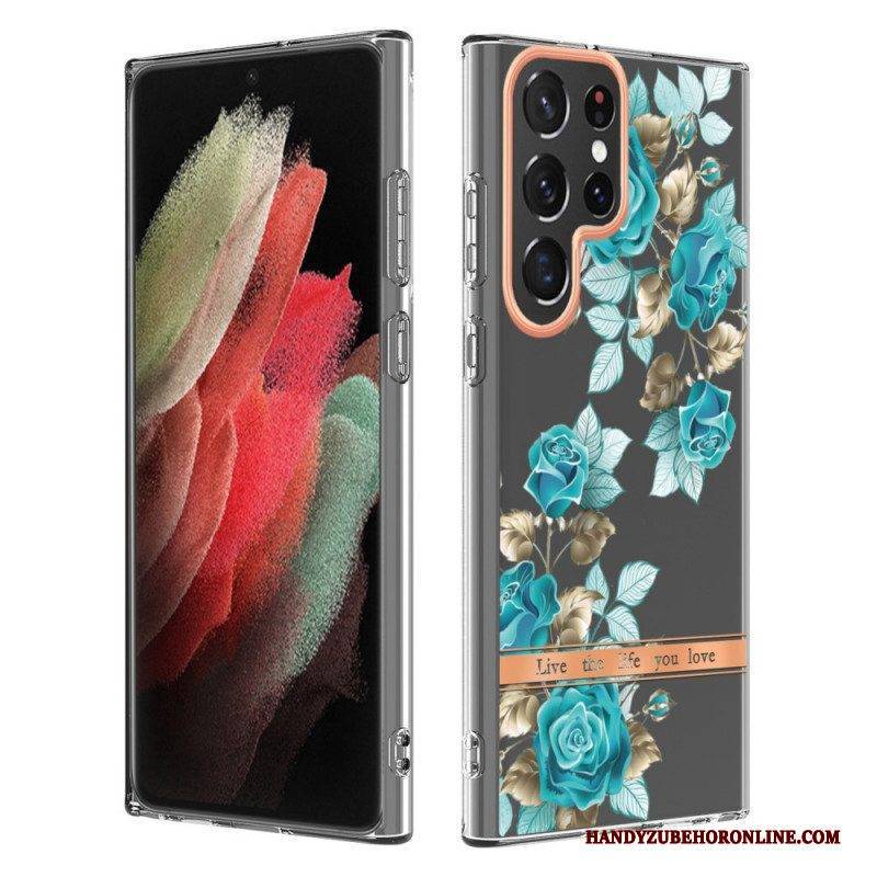 Hülle Für Samsung Galaxy S22 Ultra 5G Blumen Leben Das Leben. Das Sie Lieben