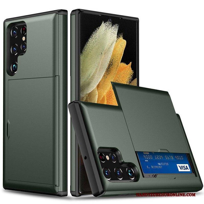 Hülle Für Samsung Galaxy S22 Ultra 5G Kartenhalter Mit Reißverschluss