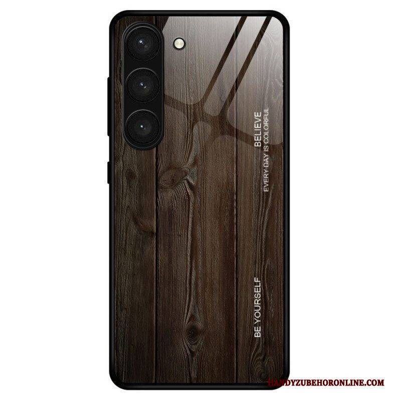 Hülle Für Samsung Galaxy S23 Plus 5G Holzdesign Aus Gehärtetem Glas