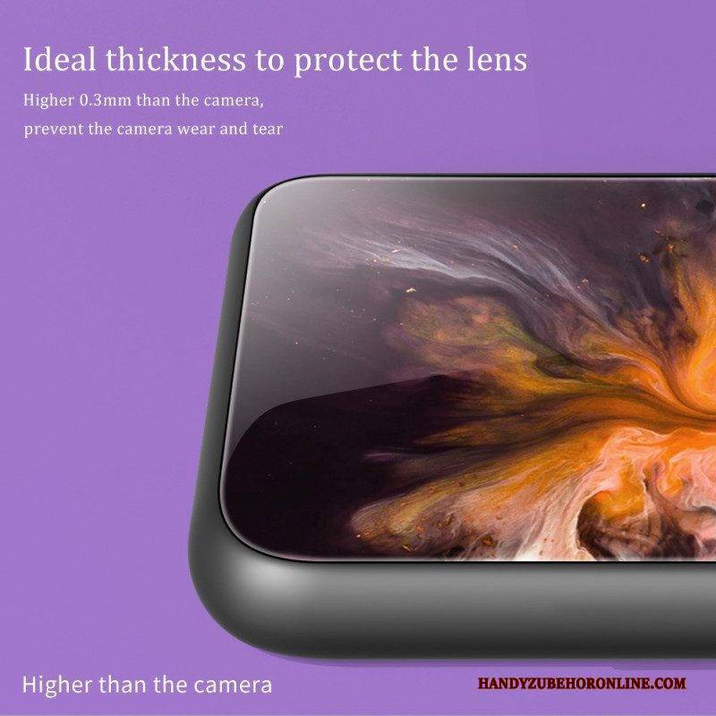 Hülle Für Samsung Galaxy S23 Ultra 5G Marmorfarben Gehärtetes Glas
