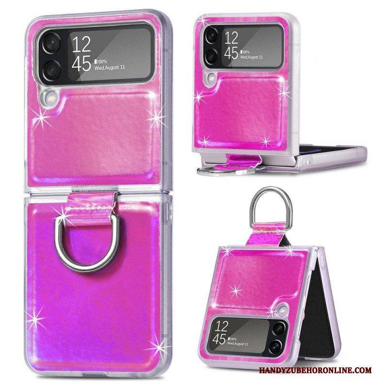 Hülle Für Samsung Galaxy Z Flip 4 Flip Case Elektrische Farben Und Ring