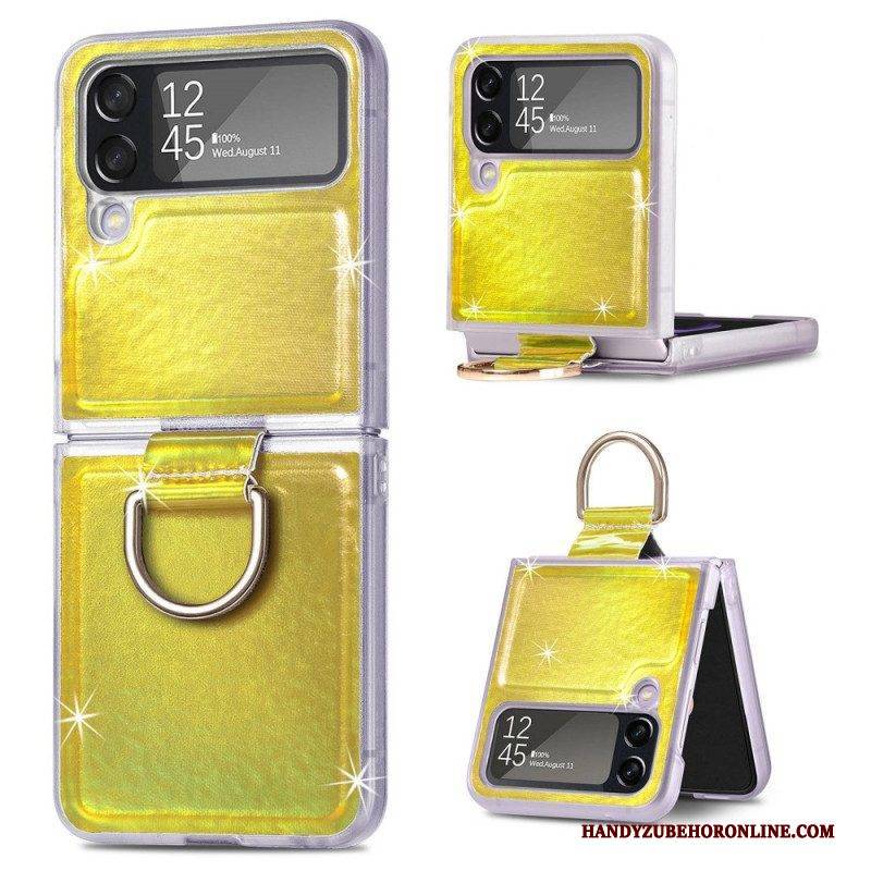 Hülle Für Samsung Galaxy Z Flip 4 Flip Case Elektrische Farben Und Ring