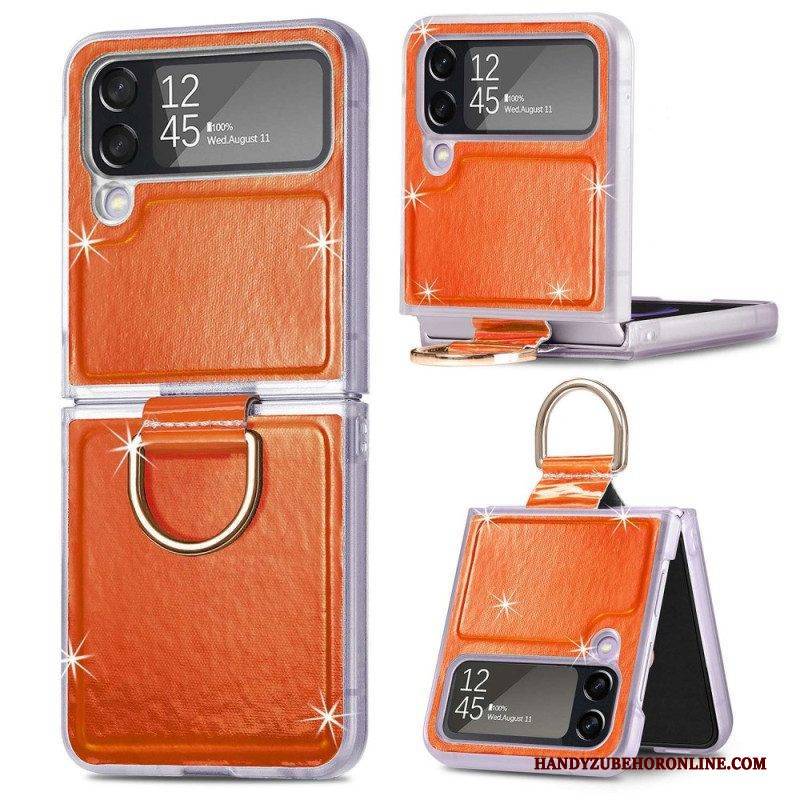 Hülle Für Samsung Galaxy Z Flip 4 Flip Case Elektrische Farben Und Ring