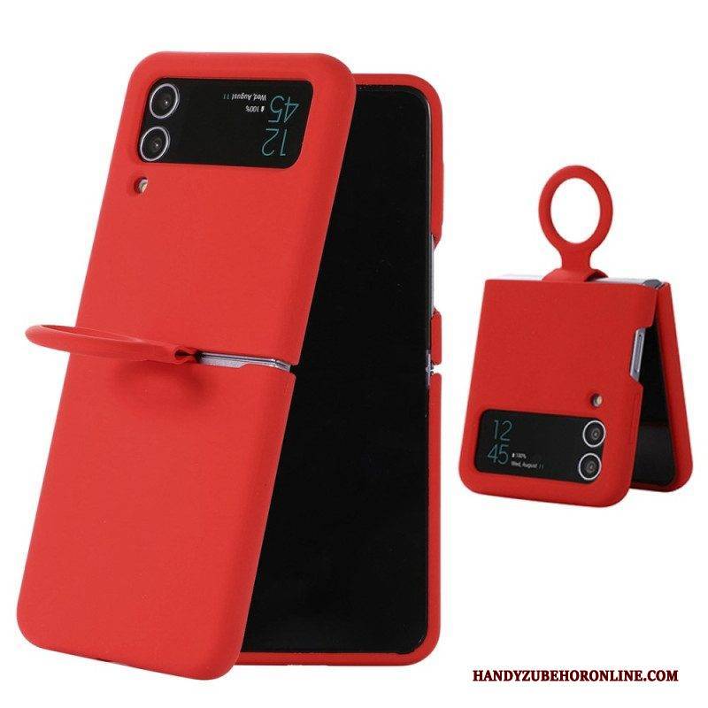 Hülle Für Samsung Galaxy Z Flip 4 Flip Case Flüssigsilikon Mit Ring