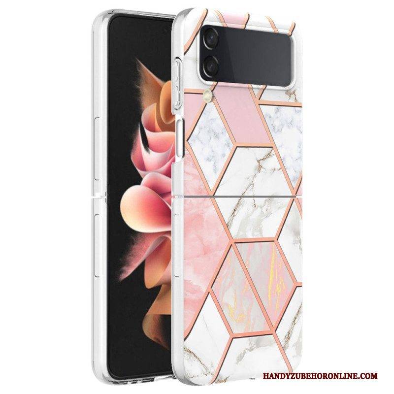 Hülle Für Samsung Galaxy Z Flip 4 Flip Case Geometrischer Marmor