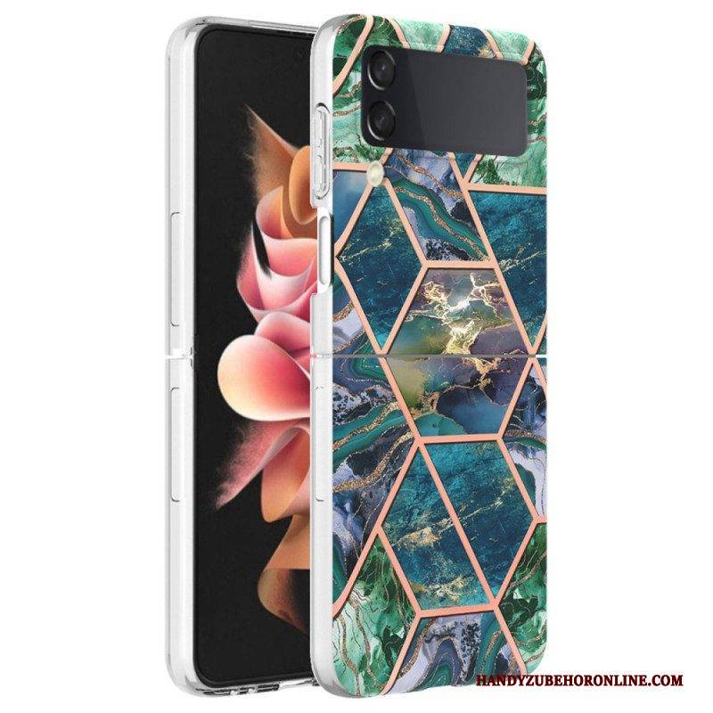 Hülle Für Samsung Galaxy Z Flip 4 Flip Case Geometrischer Marmor