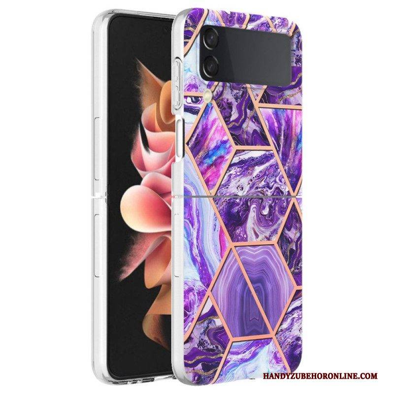 Hülle Für Samsung Galaxy Z Flip 4 Flip Case Geometrischer Marmor