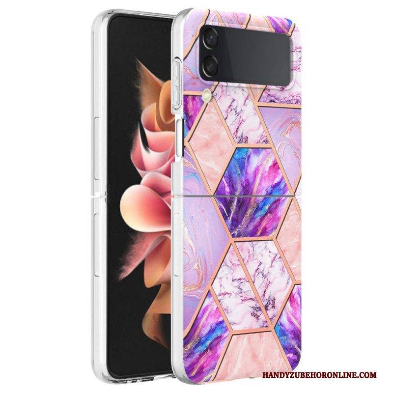 Hülle Für Samsung Galaxy Z Flip 4 Flip Case Geometrischer Marmor