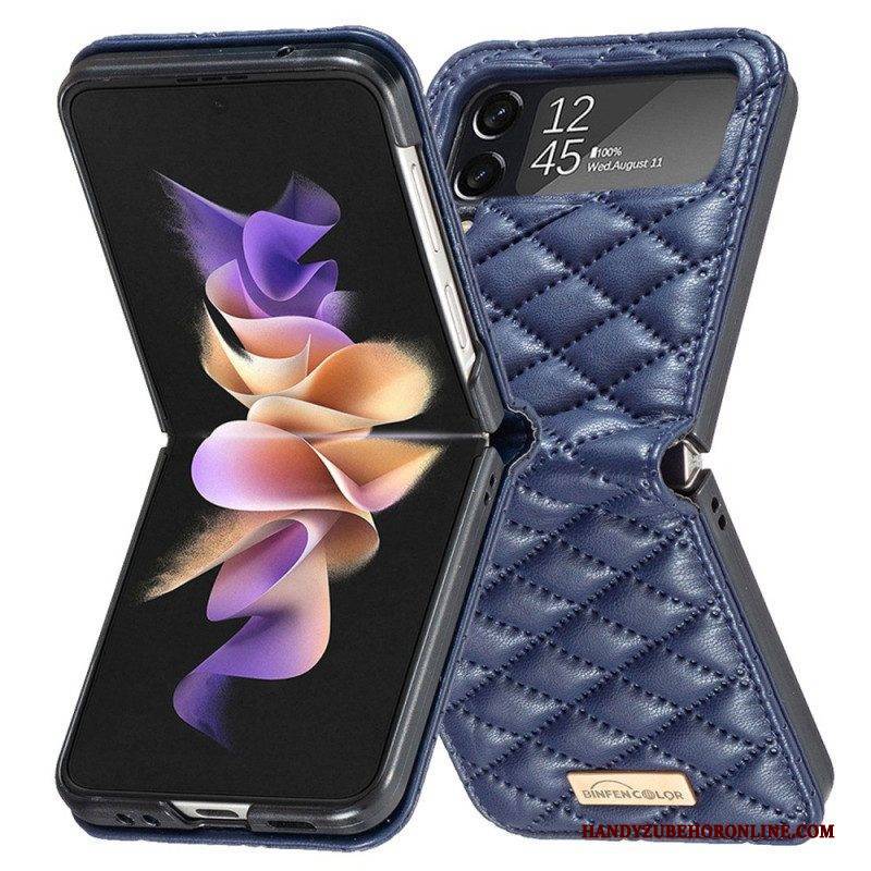 Hülle Für Samsung Galaxy Z Flip 4 Flip Case Gesteppte Binfen-farbe