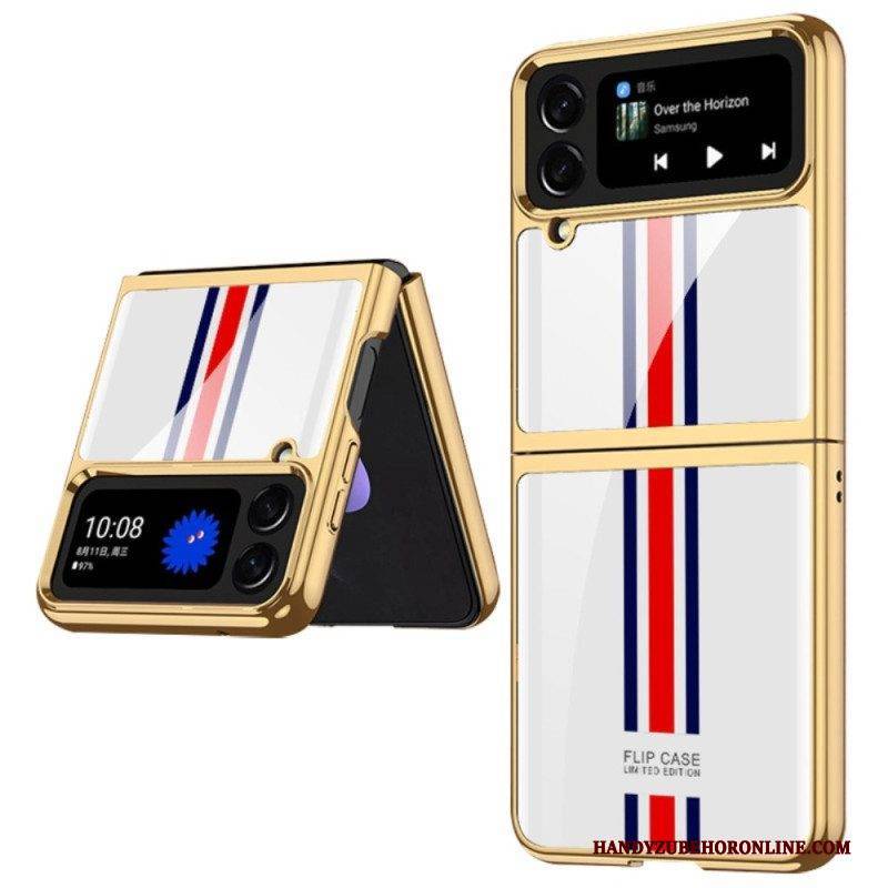 Hülle Für Samsung Galaxy Z Flip 4 Flip Case Gkk Tricolor Gehärtetes Glas