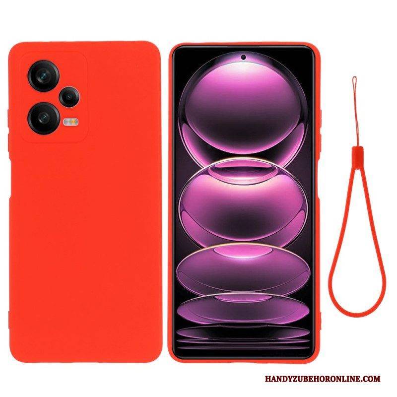 Hülle Für Xiaomi Redmi Note 12 Pro Plus Flüssigsilikon Mit Lanyard