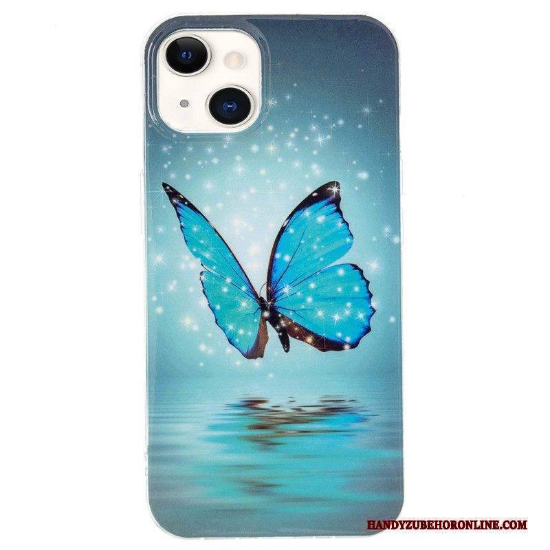 Hülle Für iPhone 15 Plus Fluoreszierende Schmetterlinge