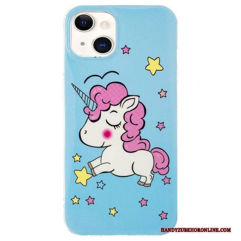 Hülle Für iPhone 15 Plus Fluoreszierendes Einhorn