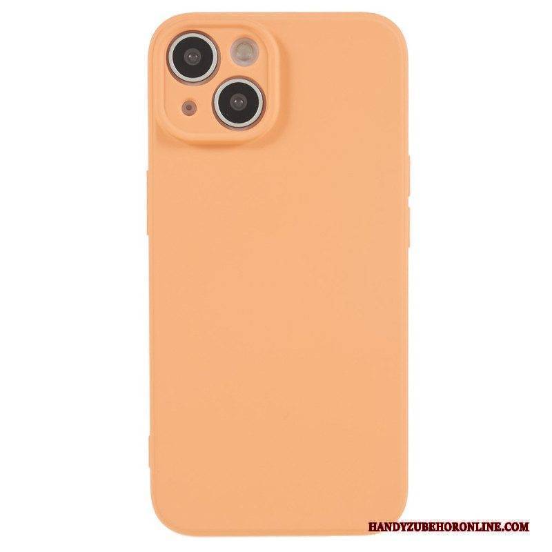 Hülle Für iPhone 15 Plus Pastellfarbenes Silikon Und Mikrofaser