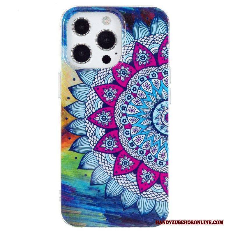 Hülle Für iPhone 15 Pro Fluoreszierendes Mandala