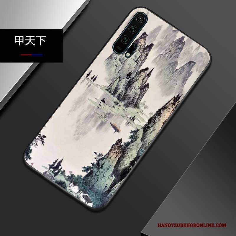 Hülle Honor 20 Pro Silikon Chinesische Art Nubuck, Case Honor 20 Pro Weiche Persönlichkeit Trendmarke