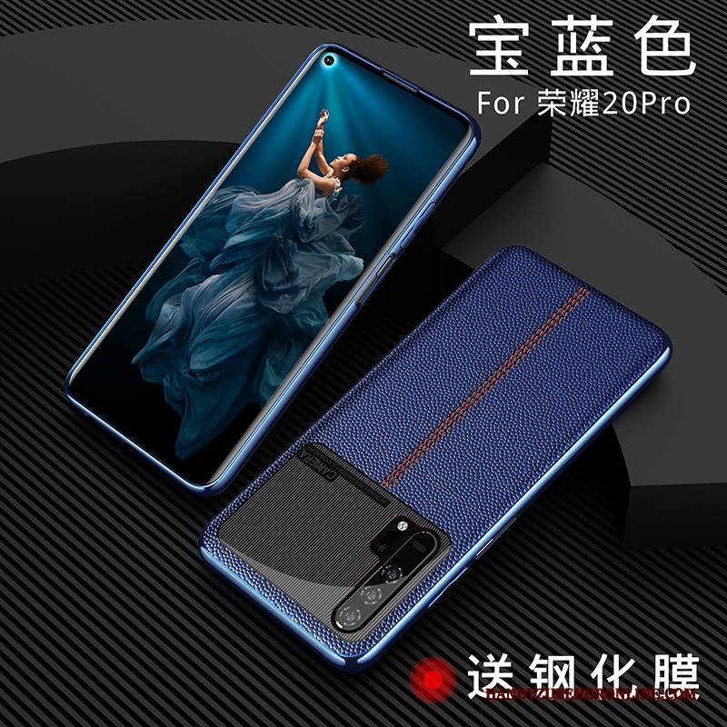 Hülle Honor 20 Pro Silikon High-end Anti-sturz, Case Honor 20 Pro Lederhülle Blau Kuh